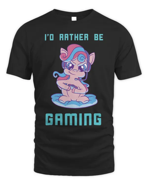 Id Rather Be Gaming Unicorn Video Games Computer Gamer