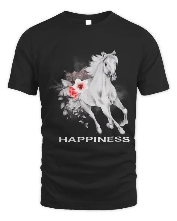 White Horse Lovers Equestrian Horseback Riding Happiness Art