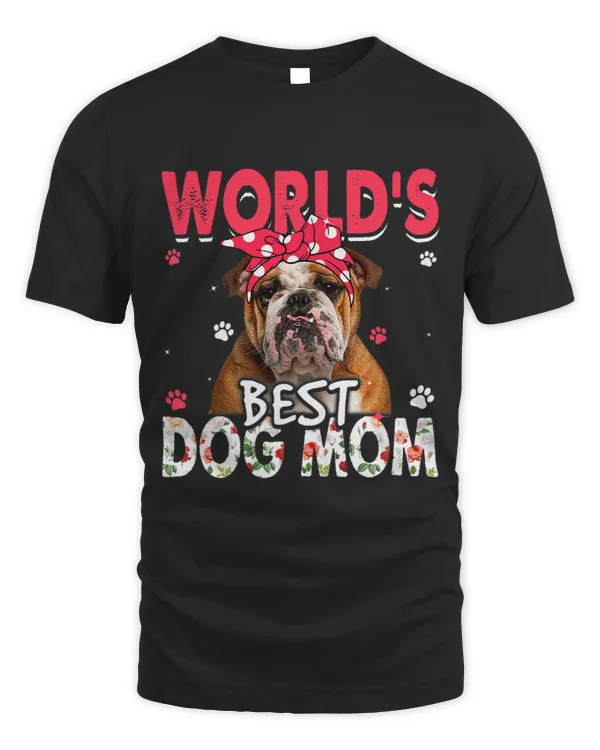 Womens Worlds Best English Bulldog Dog Mom Funny Mothers Day