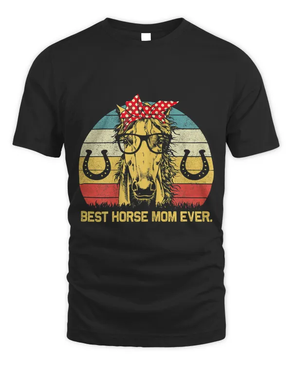 Womens Funny Best Horse Mom Ever Sunset Vintage