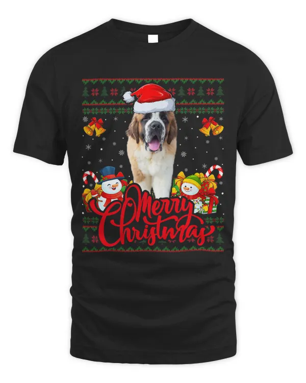 Xmas Decoration Ugly Santa Saint Bernard Dog Merry Christmas