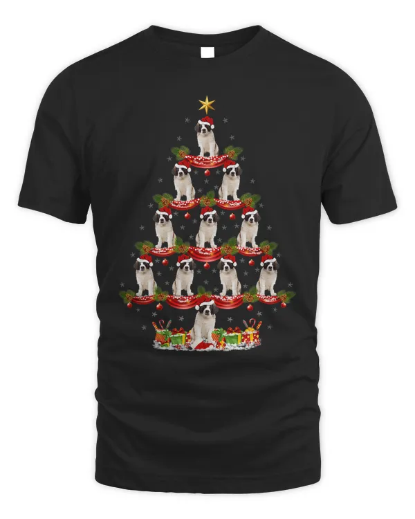Xmas Holiday Funny Santa Saint Bernard Dog Christmas Tree