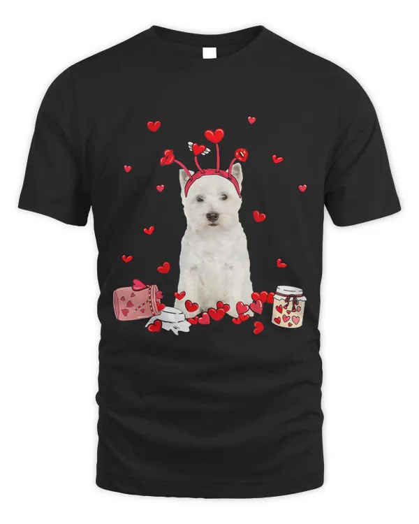West Highland White Terrier With Heart Shape Valentine
