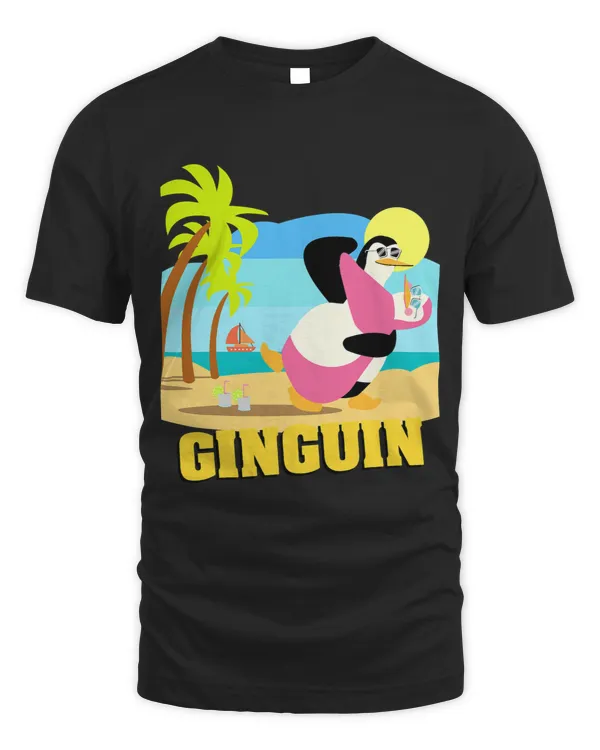 Womens Ginguin Penguin Saying Party Cocktail Alcohol Party