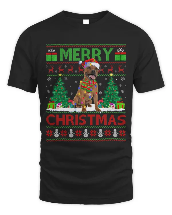 Xmas Lighting Ugly Staffordshire Bull Terrier Dog Christmas 3