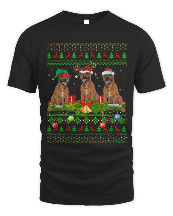 Xmas Lighting Ugly Staffordshire Bull Terrier Dog Christmas