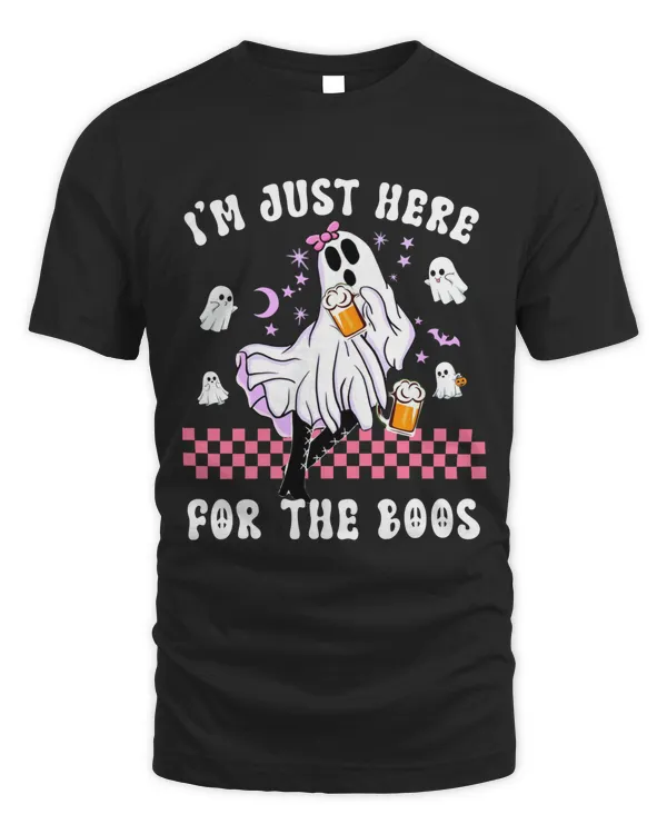 I Am Just Here For The Boos Funny Halloween Beer Drinking