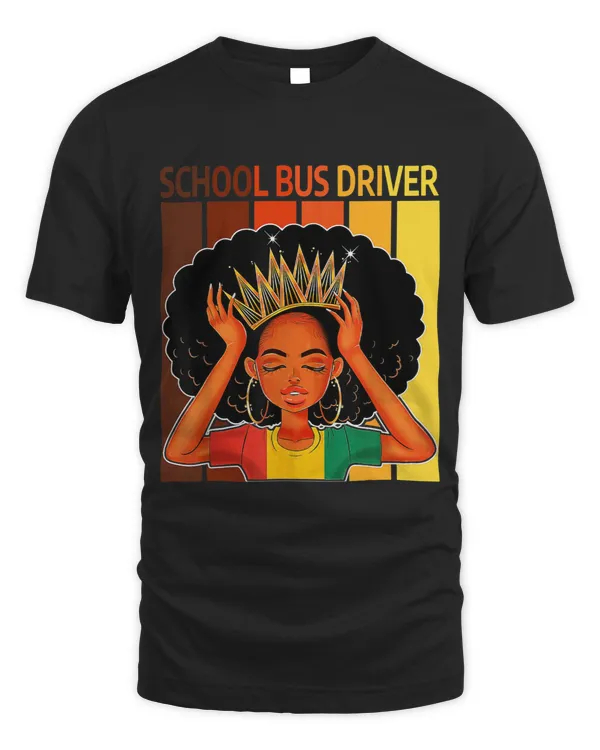 School Bus Driver Afro African American Black History Month