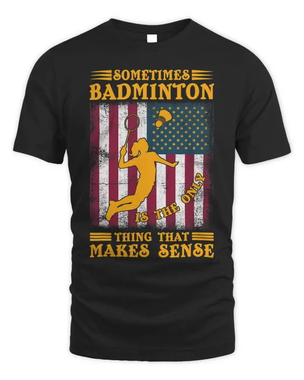 Vintage Patriotic Badminton Funny Shuttlecock