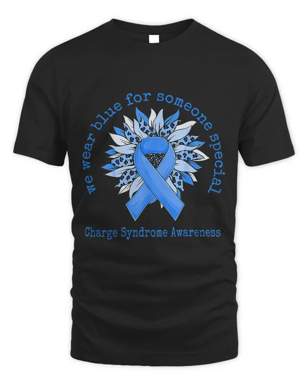 Charge Syndrome Warrior We Wear Blue Charge Syndrome Awareness Sunflower Leopard