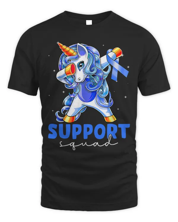 Support Squad Diabetes Awareness Dabbing Unicorn Ribbon