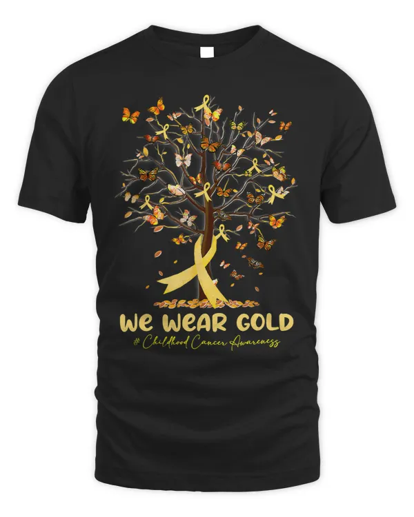 Childhood Ribbon We Wear Gold Tree gold for Childhood Cancer AWARENESS..