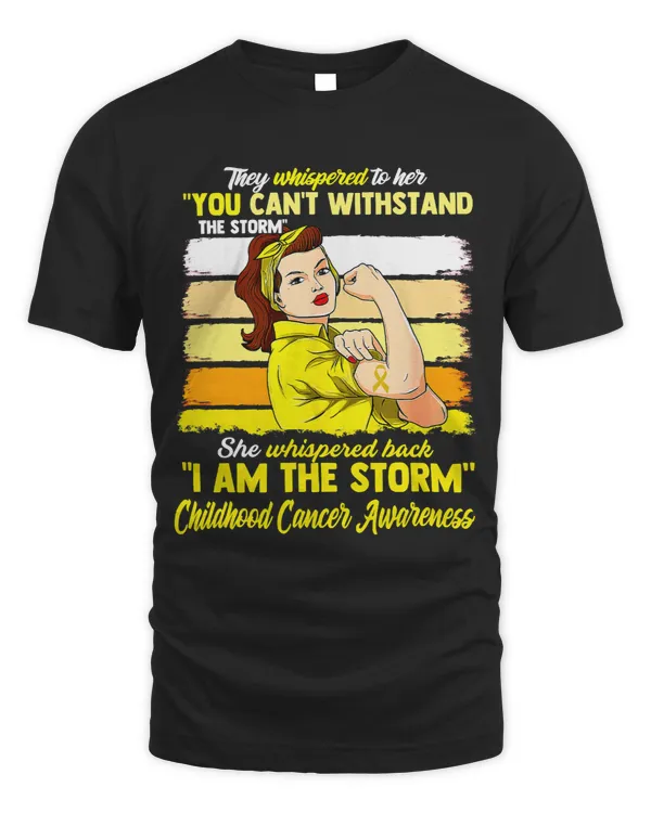 Childhood Ribbon Women I Am The Storm Childhood Cancer Awareness Warrior 28