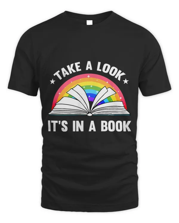 Take A Look Its In A Book Reading Vintage Retro Rainbow 3