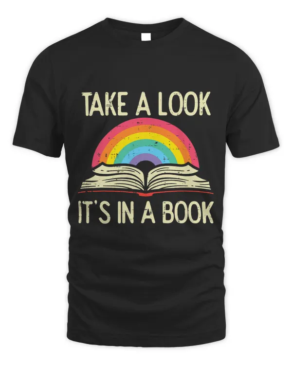 Take A Look Its In A Book Vintage Reading Bookworm Librarian