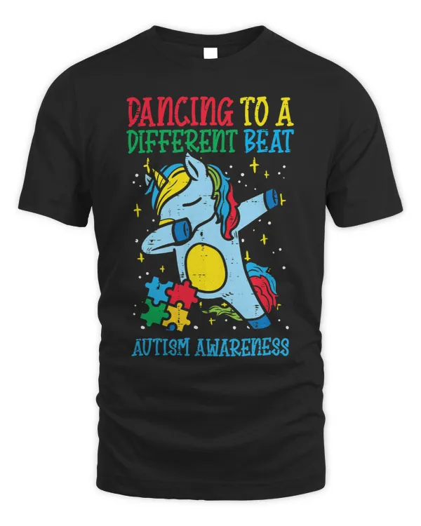 Unicorn Dab Dancing To Different Beat Autism Awareness Girls
