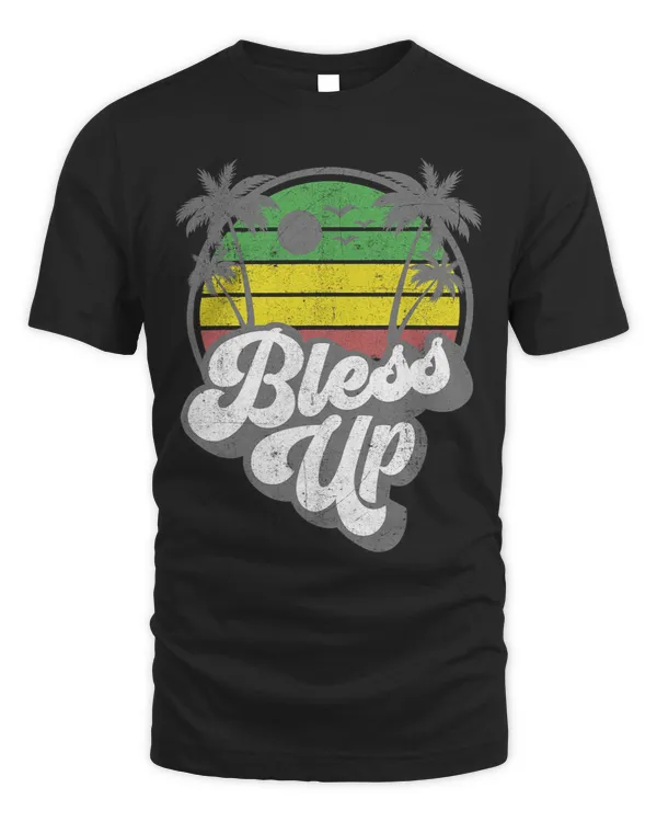 Bless Up Vintage Jamaica Reggae Jamaican Vacation Retro