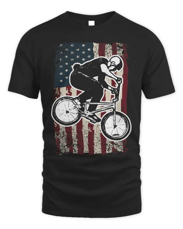 BMX Bike USA American Flag Patriotic BMX Rider
