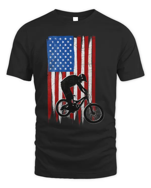 BMX Cycling Distressed American Flag