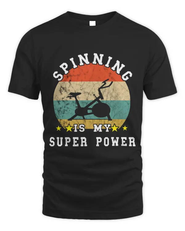 Spinning Is My Super Power Retro Vintage Sunset Spin Class