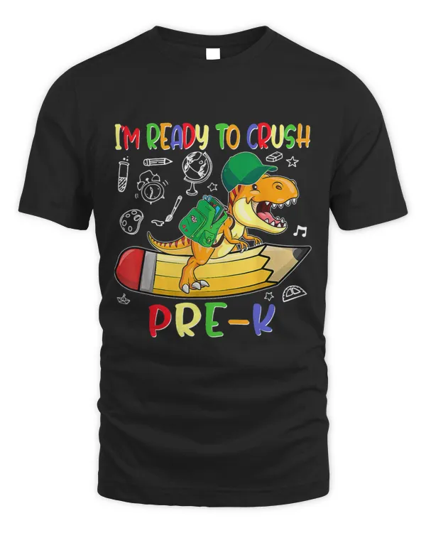 Ready To Crush PreK Back To School Dinosaur Kids Boys