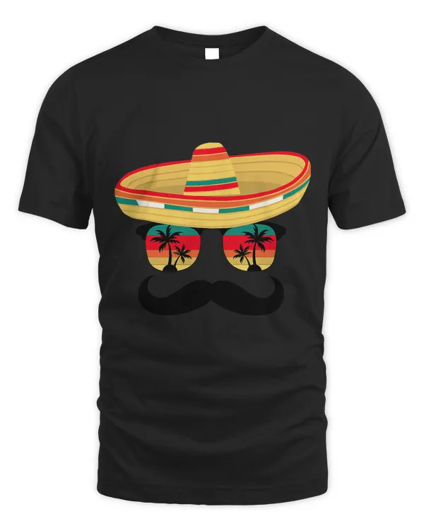 mustache face sombrero glasses peppers cinco de mayo