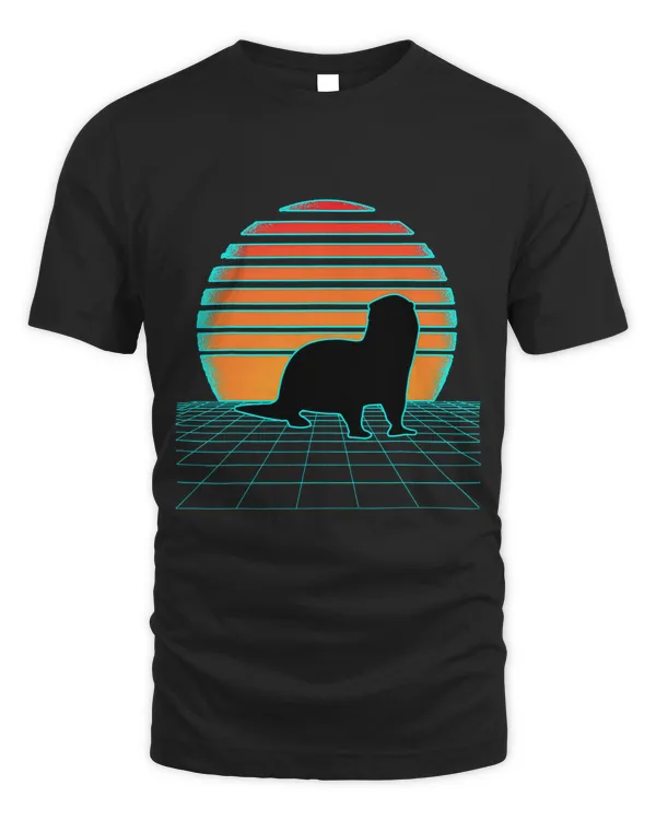 Otter Retrowave Synthwave Aesthetic 80s Style Animal Lover