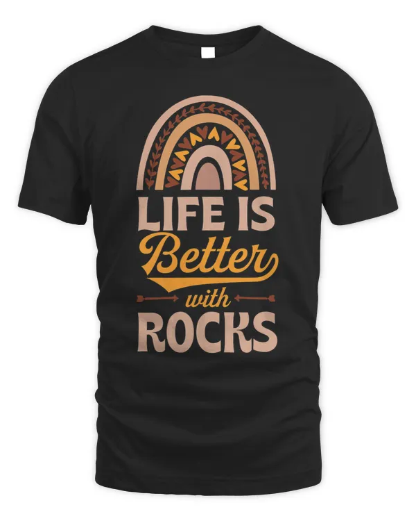 Life Is Better With Rocks Bohemian Rainbow Trendy Boho Style