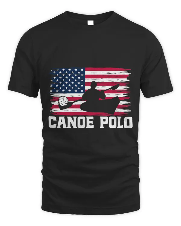 Canoe Water Polo Team Playing Canoe Polo American Flag