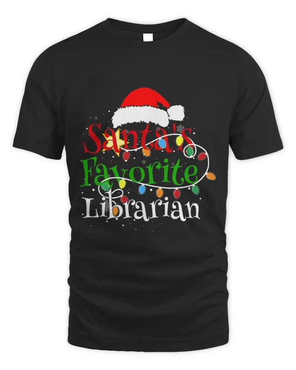 Librarian Job Santas Favorite Librarian Christmas Santa Hat Lights