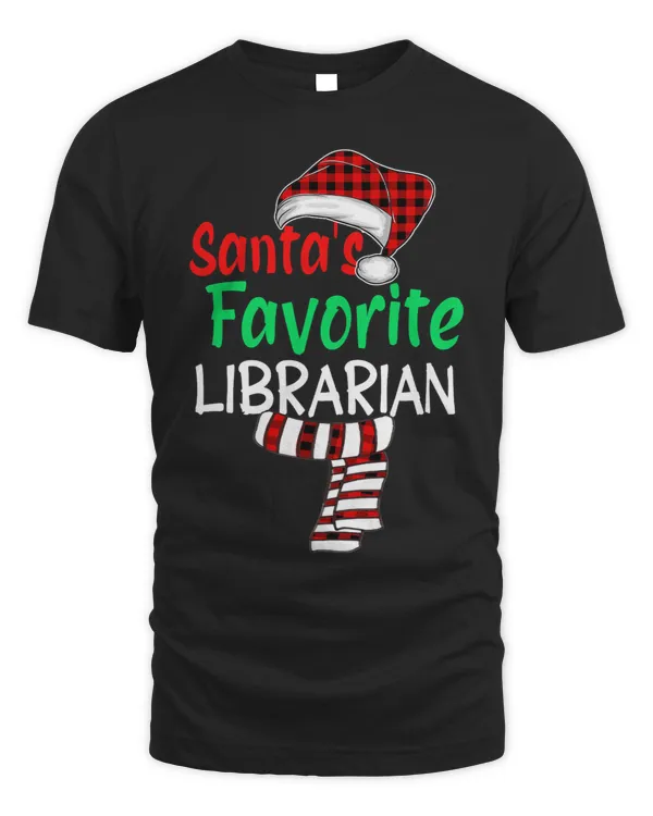Librarian Job Santas Favorite Librarian Christmas Santa Red Plaid Claus