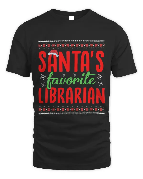 Librarian Job Santas Favorite Librarian Funny Ugly Christmas