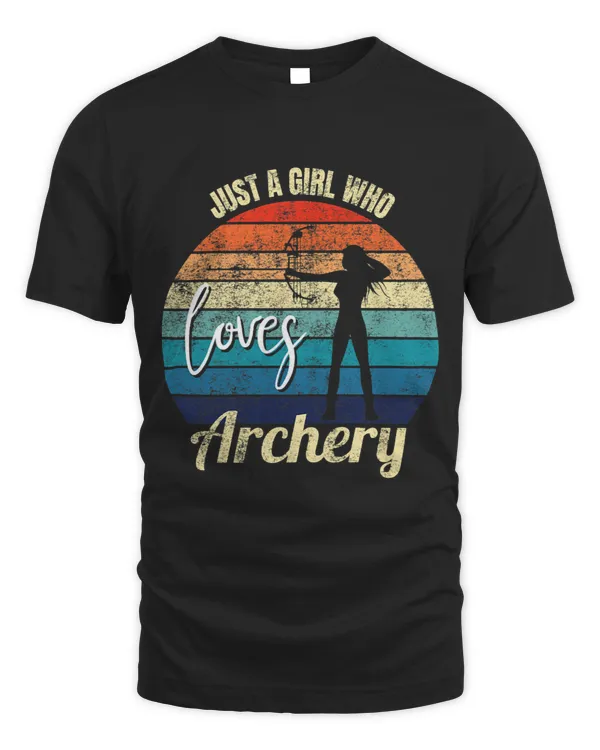 Archery Bow Womens Vintage Color Archer Design Just A Girl Who Loves Archery