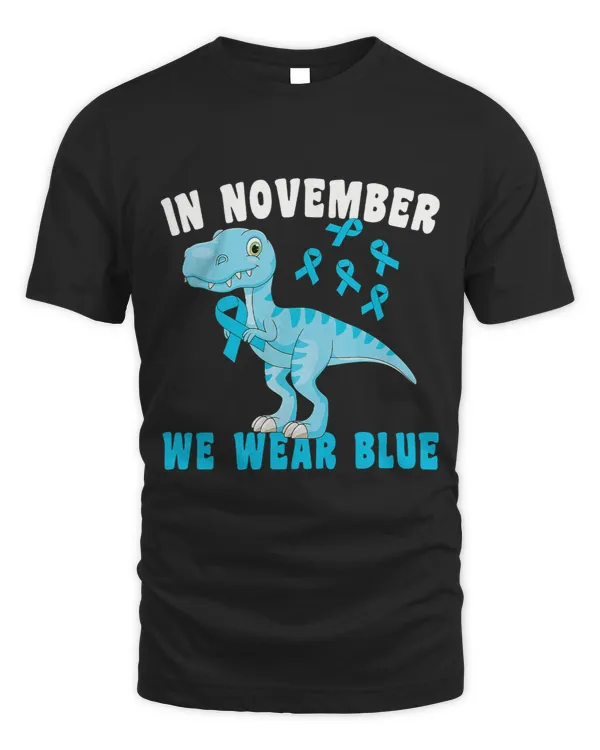 In November We Wear Blue Trex Dino Diabetes Awareness Month