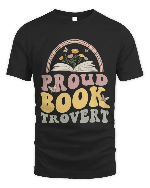 Proud Booktrovert Introvert Book Lover Butterfly Wildflowers