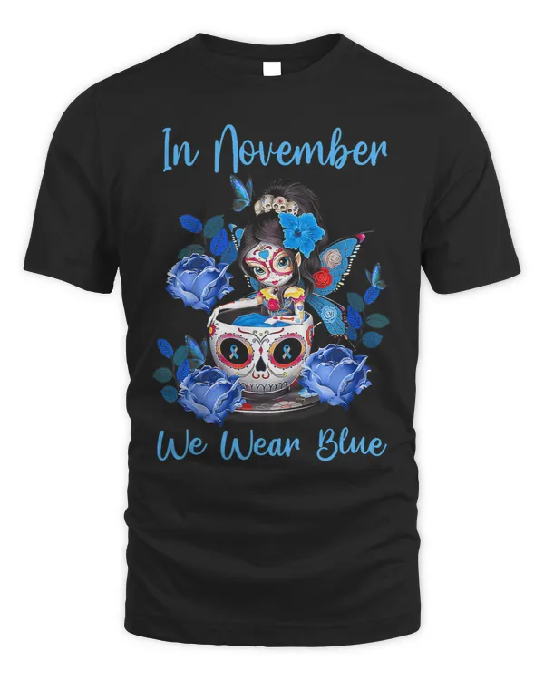 In November We Wear Blue Diabetes Awareness Month Butterfly