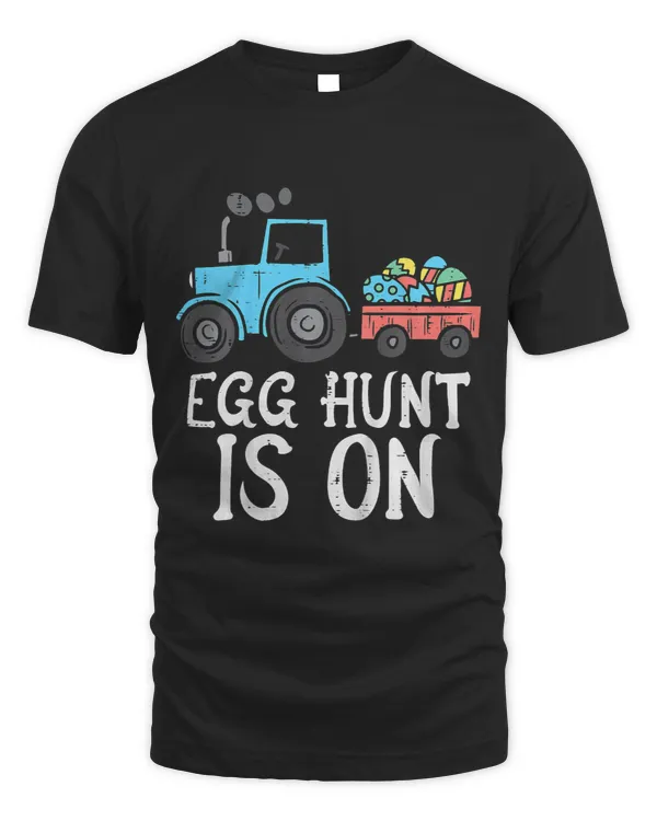 Egg Hunt Is On Tractor Easter Eggs Cute Boys Kids Toddler T-Shirt