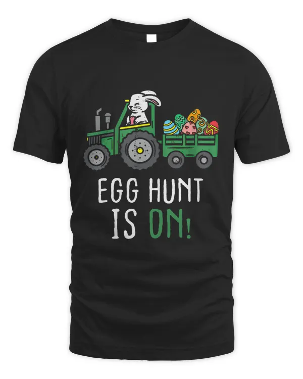 Egg Hunt Is On Tractor Easter Eggs Cute Bunny Rabbit Truck