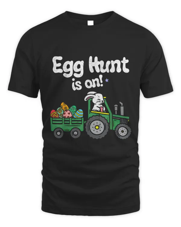 Egg Hunt Is On Tractor Funny Easter Bunny Boys Kids Toddler639