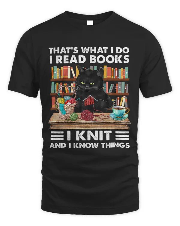 That What IDo I Read Books I Knit Funny Cat Knitting