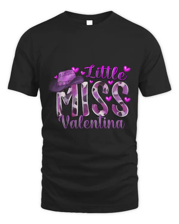 Purple Little Miss Valentine Romantic Quote Valentine Tee