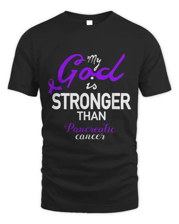 Purple Pancreatic Cancer Awareness Ribbon Shirt Stronger