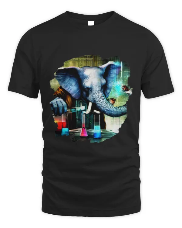 Elephant Mad Scientist Mixing Chemicals Chemistry Science 4