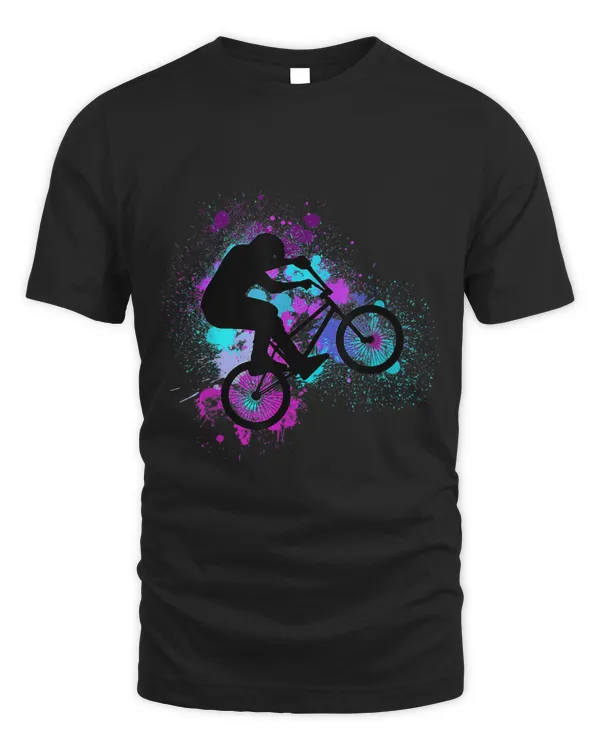 Retro BMX Rider Splashed Bicycle