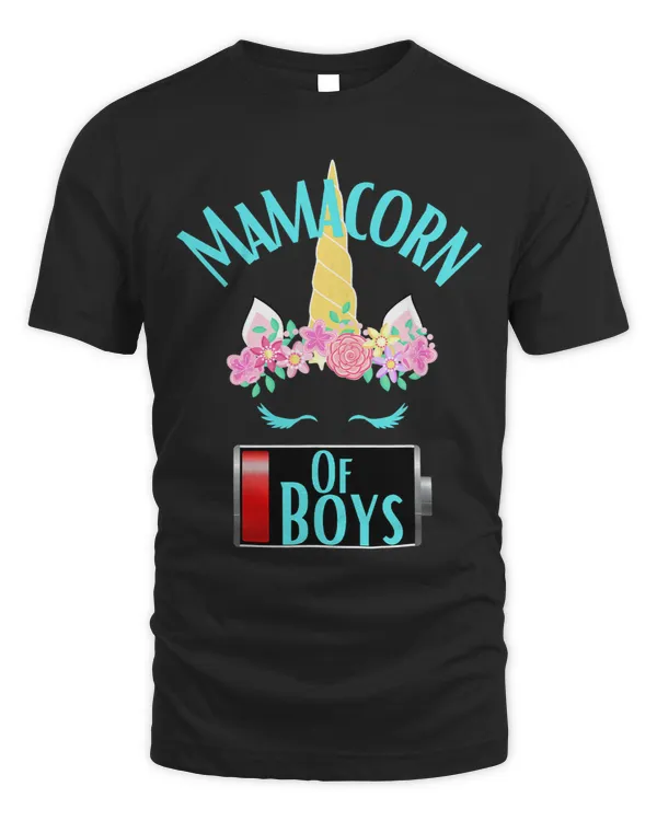 Womens Mamacorn Of Boys Tired Low Battery Charge Unicorn