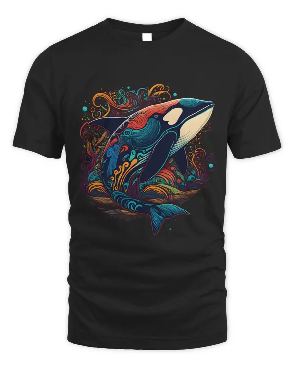 Colourful mystical orca whale watching dolphin pottwhale orca whale 4