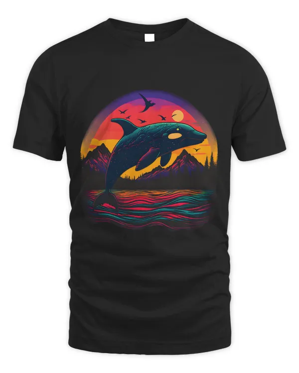 Colourful mystical orca whale watching dolphin pottwhale orca whale 5