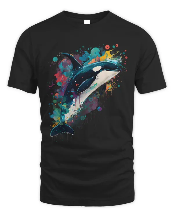 Colourful mystical orca whale watching dolphin pottwhale orca whale 6