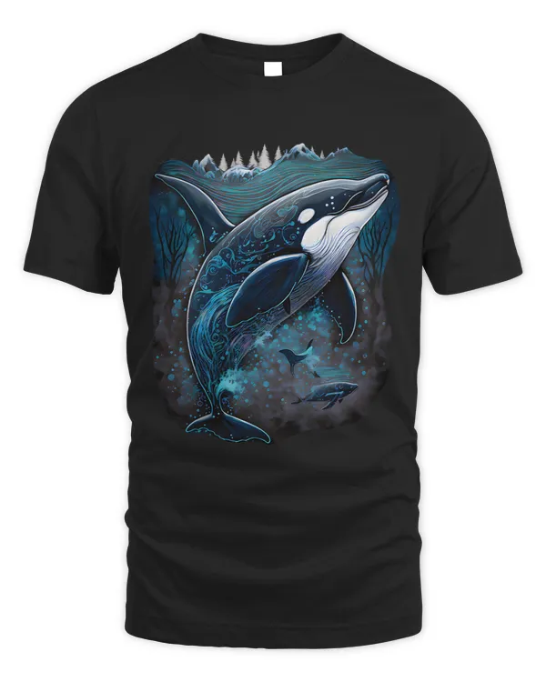 Colourful mystical orca whale watching dolphin pottwhale orca whale 8
