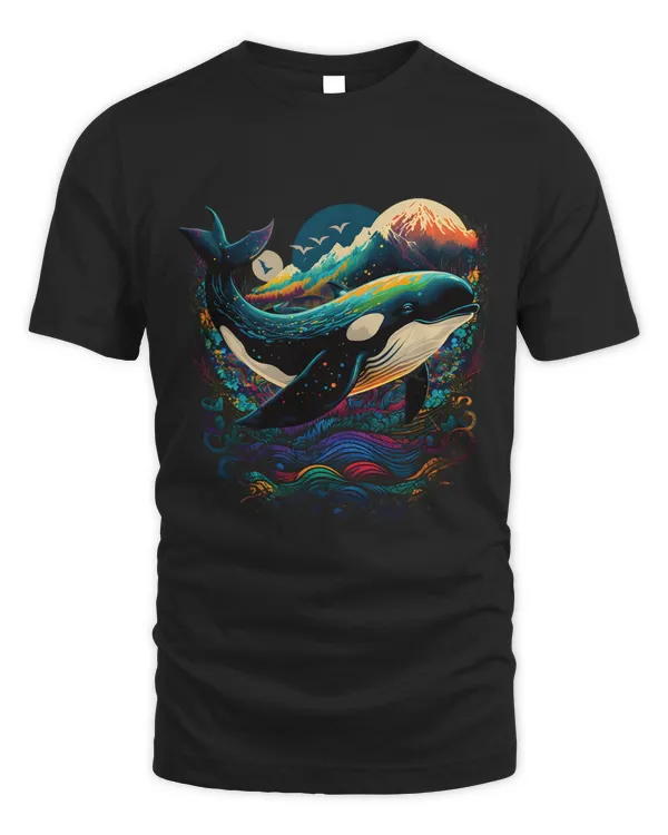 Colourful mystical orca whale watching dolphin pottwhale orca whale 9